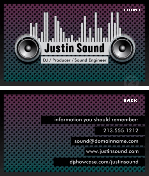 dj bussiness cards