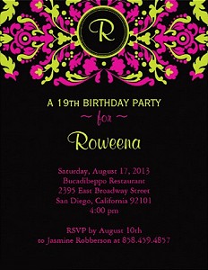 fancy birthday invitation