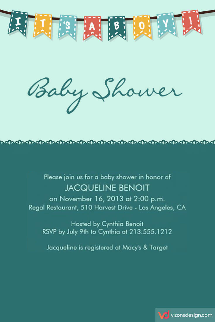 Flags Baby Shower Invite