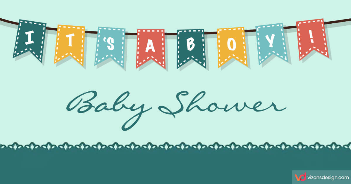 Flags Baby Shower Invite