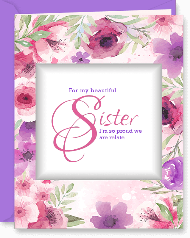 To Sister From Sis Floral Frame Mother's Day Card