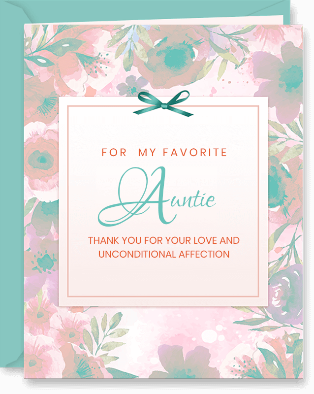 For My Favorite Auntie Mother's Day Card