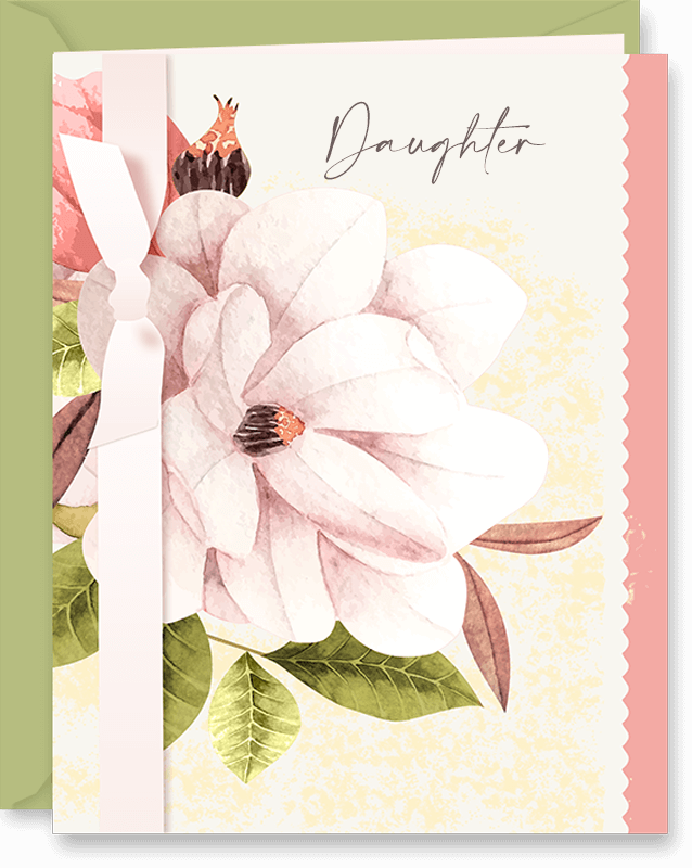 Magnolia Flowers Mother's Day Card For Daughters by Vizons Design