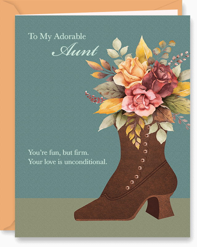 Vintage Boot & Flowers Mother's Day Card by Vizons Design