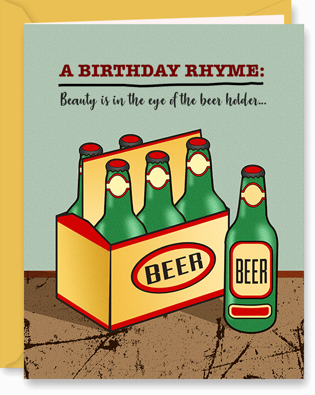 Funny Personalized Birthday Card (6 Pack of Beer)