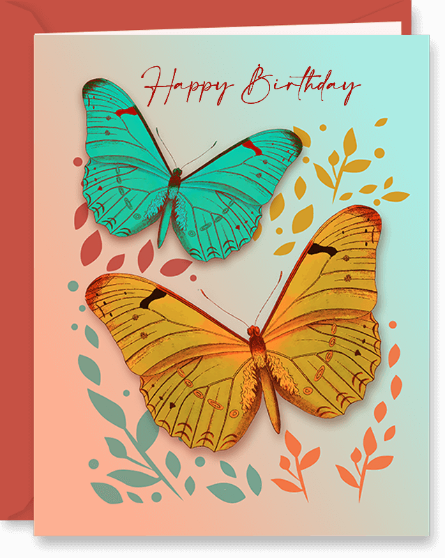 Happy Birthday Card Butterflies For Friend