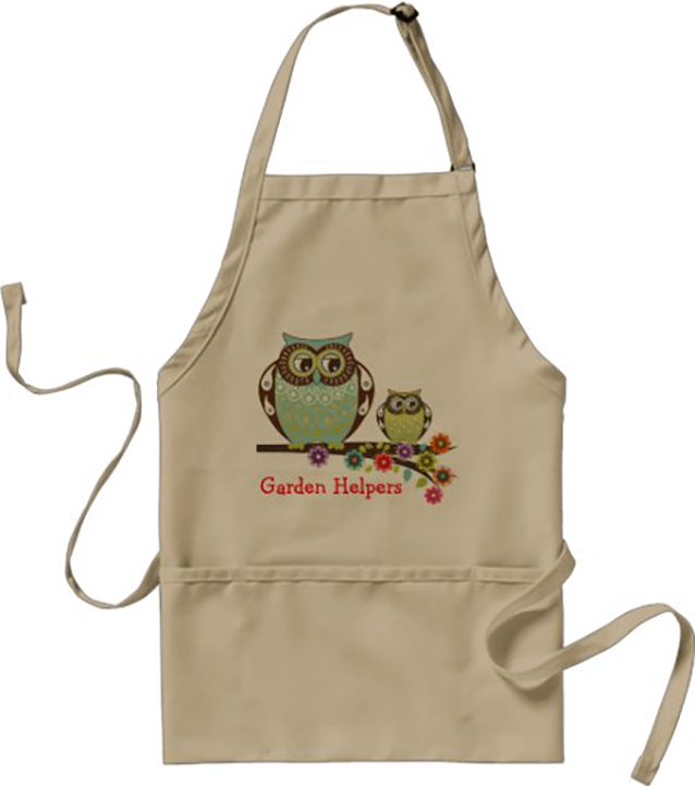 Apron with Owls on Tree Branch