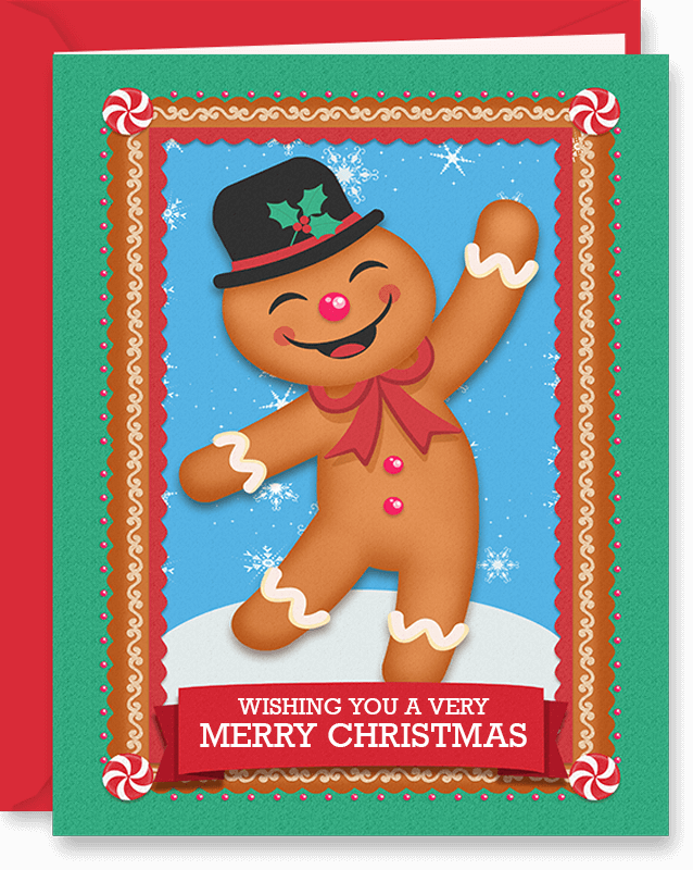 Gingerbread Man Christmas Greeting Card