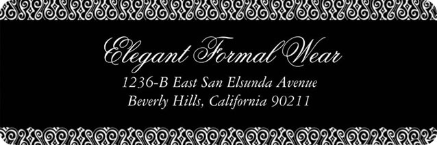 Elegant Black Formal Return Address Label