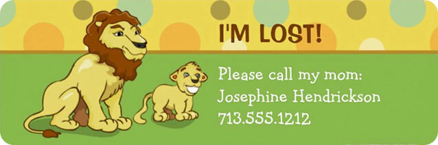 Lions Kids Address Labels