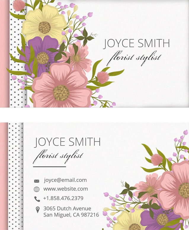 Multi Color Luscious Floral Business Card