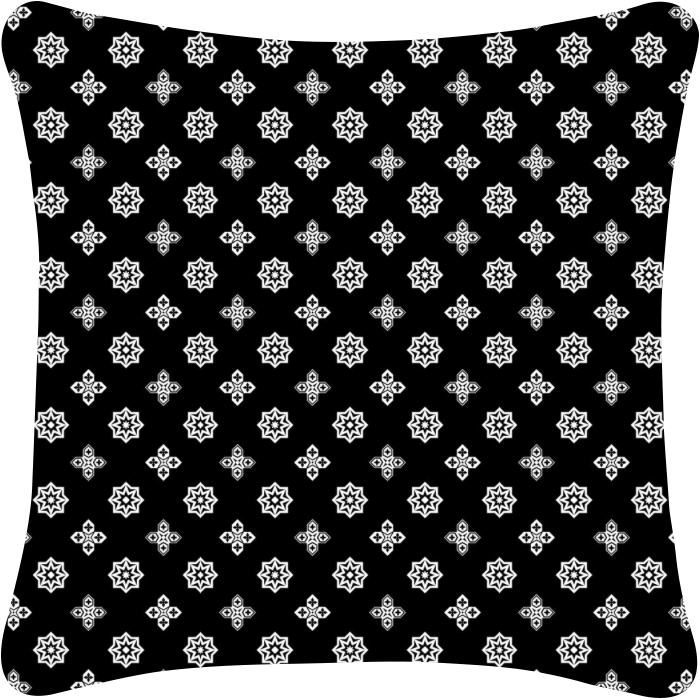 Ornamental Black & White Throw Pillow