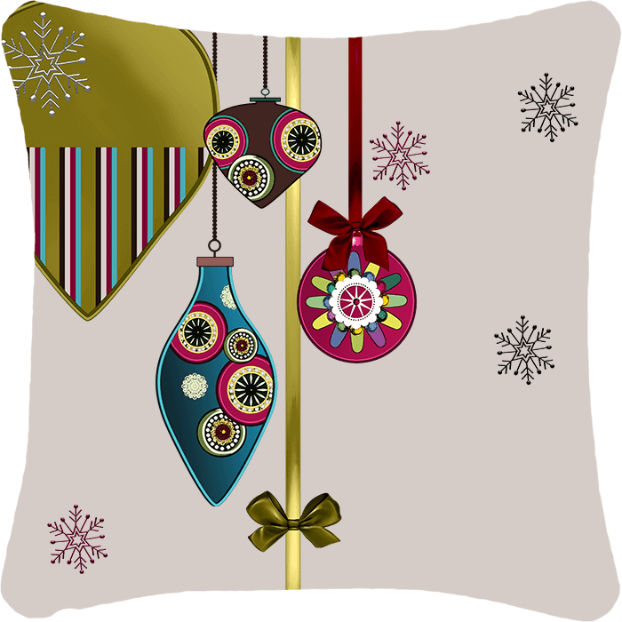 Ornaments & Gemstones Holiday Throw Pillow