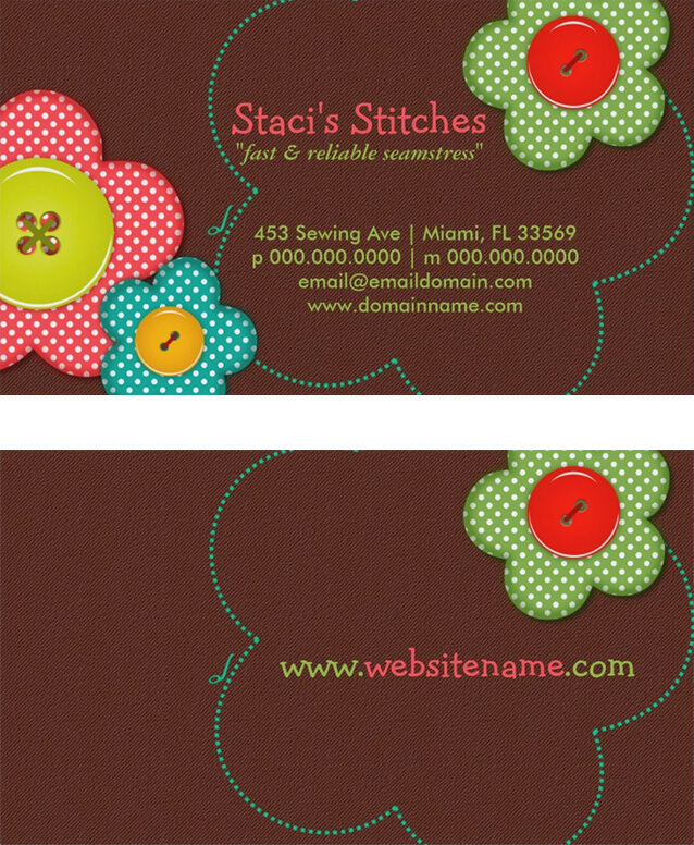 Stitches Seamstress Fashion Business Card