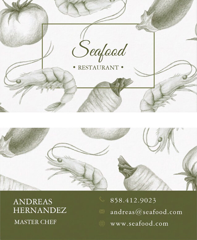 Seafood Restaurant Business Card