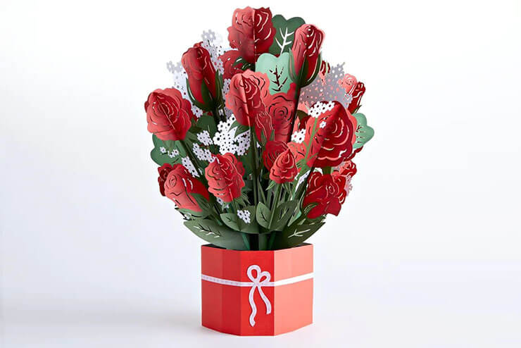 Paper Valentine's Day Flower Bouquet