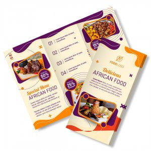 African Food 3-Panel Brochure Template