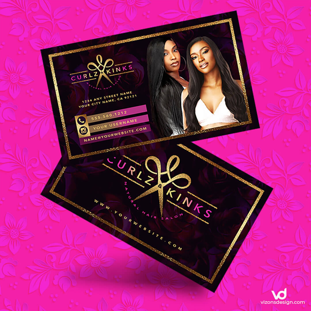 Black Hairstylist Business Card | Vizons Design