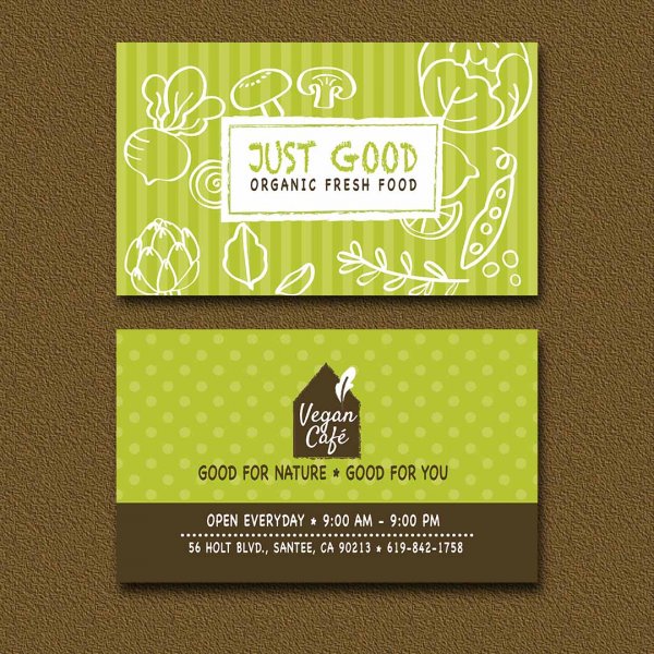 Organic Food Cafe Business Card Design | Vizons Design