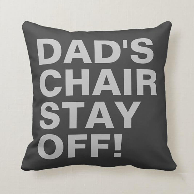 Dad's Chair Funny Gray Throw Pillow Gifts For Father's Day
