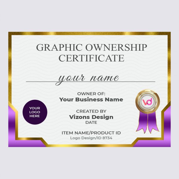 Graphic Design Ownership Certificate Use License