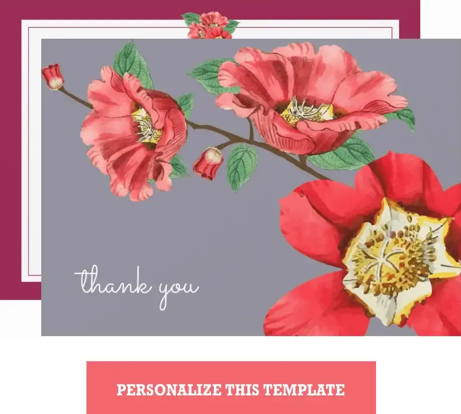 Rose Moss Personalized Thank You Cards For Business