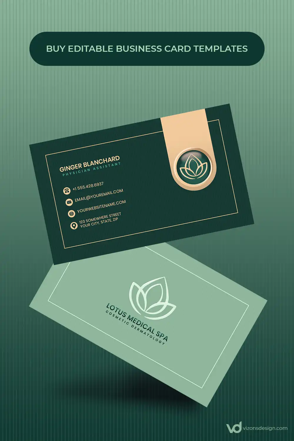 Lotus Jade Spa Business Card Template