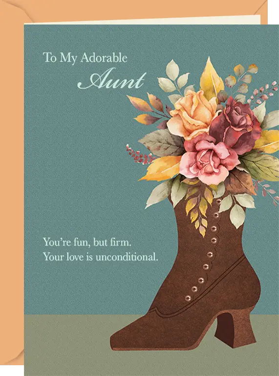 Vintage Boot w/Flowers Mother's Day Card