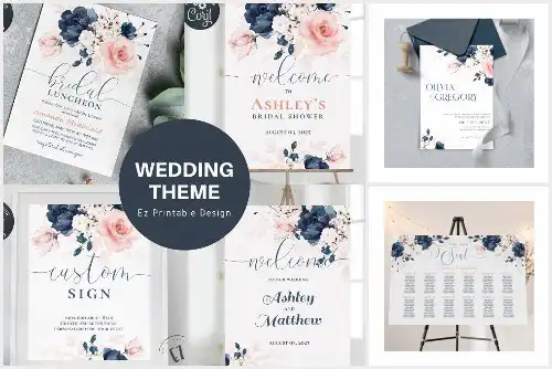 Navy Blue and Blush Wedding Colors