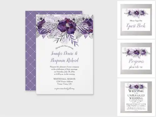 Purple and Silver Wedding Color Palettes