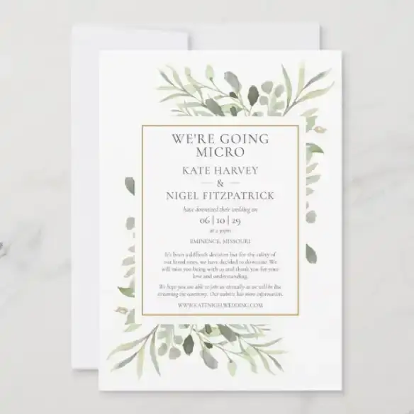 Downsized Wedding Invitation