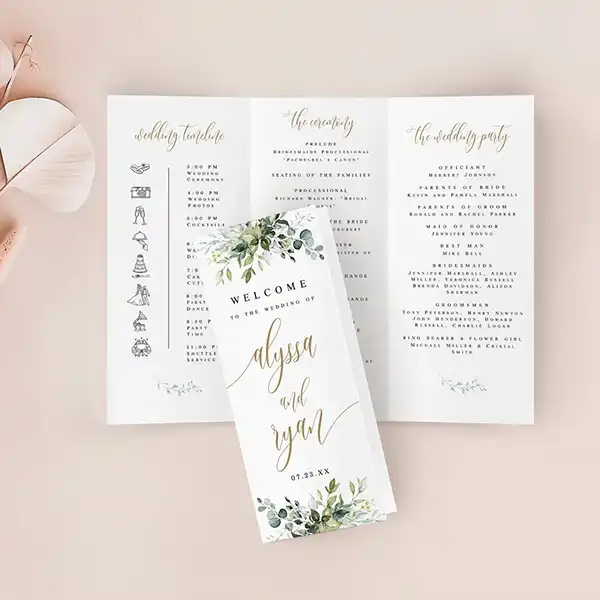 Tri-Fold Wedding Programs | Vizons Design
