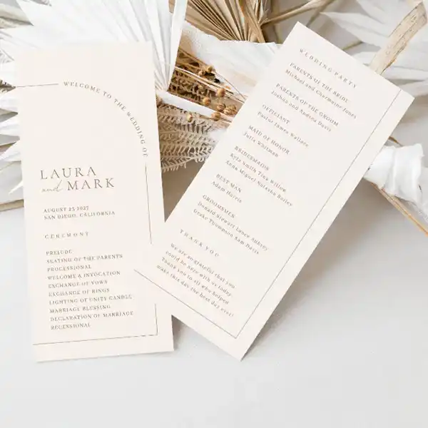 Two-Sided Wedding Program | Vizons Design
