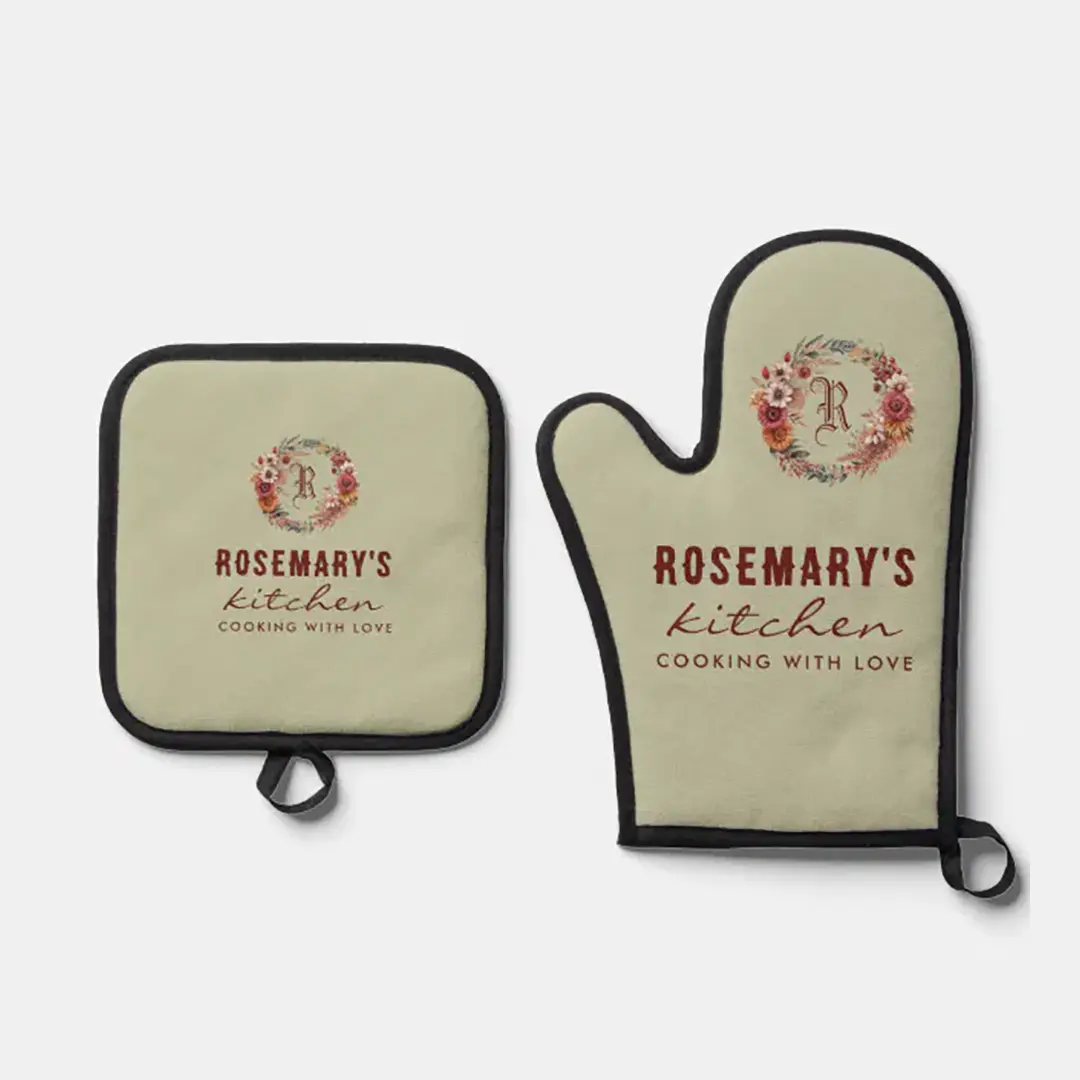 Vizons Design Personalized Autumn Florals Oven Mitt & Pot Holder