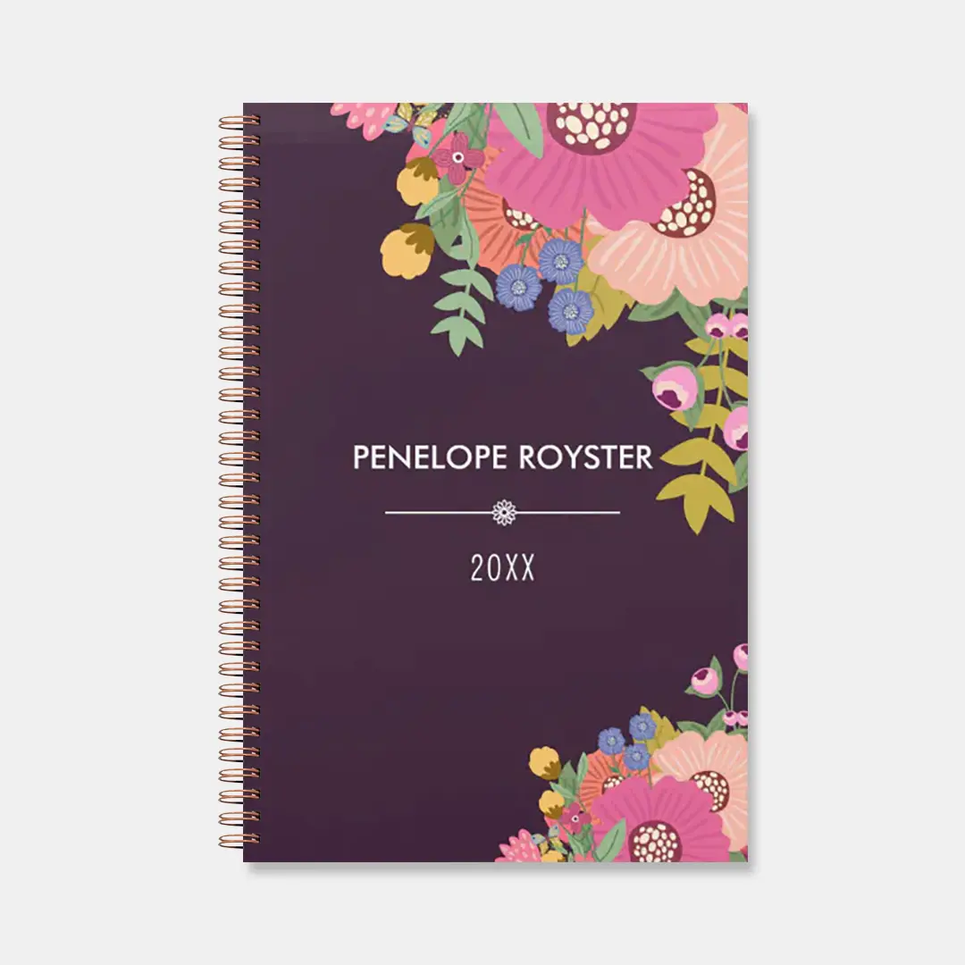 Vizons Design Colorful Floral Bouquet Name Planner