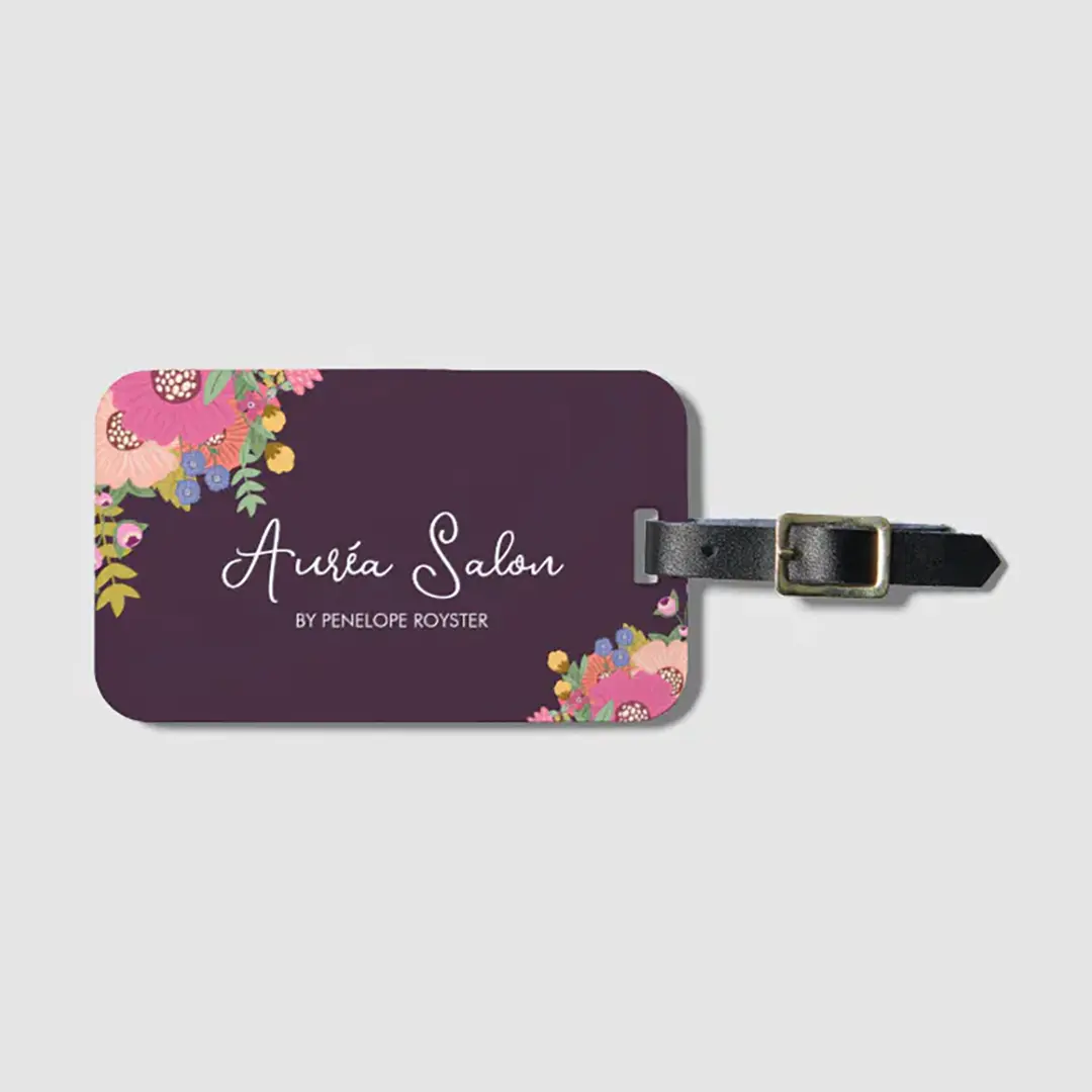 Vizons Design Floral & Plum Personalized Luggage Tag