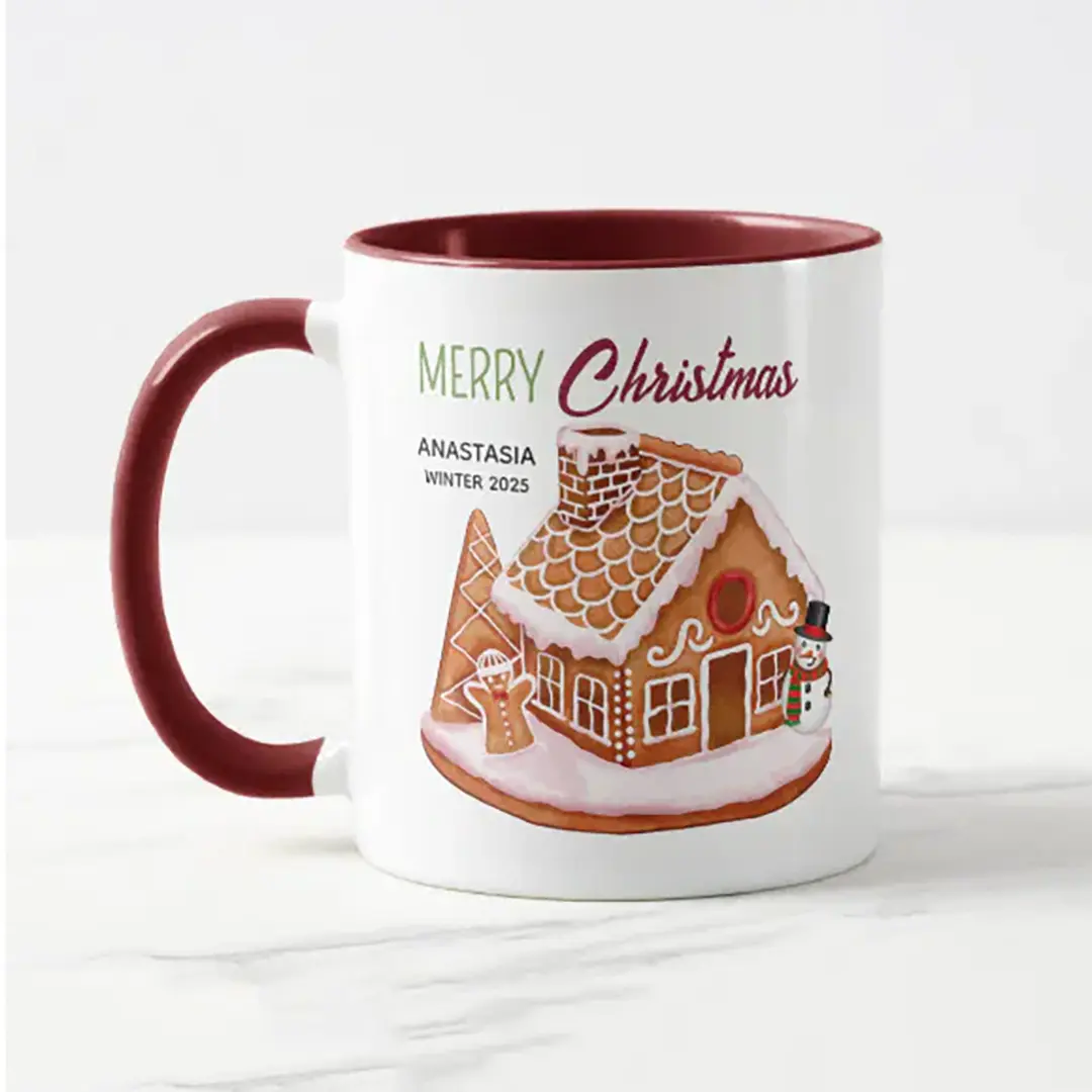 Vizons Design Gingerbread House Personalized Holiday Mug Gifts