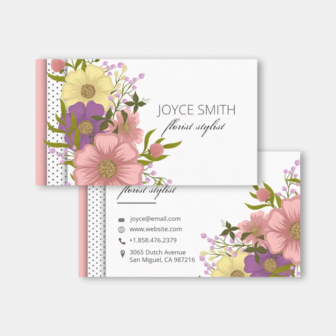 Vizons Design Floral Multi-Layered Business Card