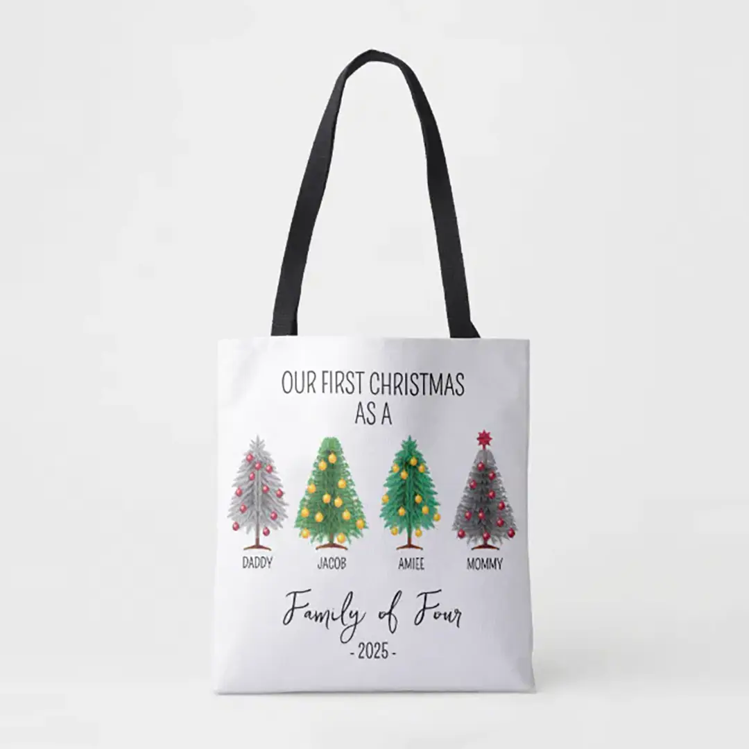 Vizons Design Personalized Christmas Family Tree Tote Bag Gifts