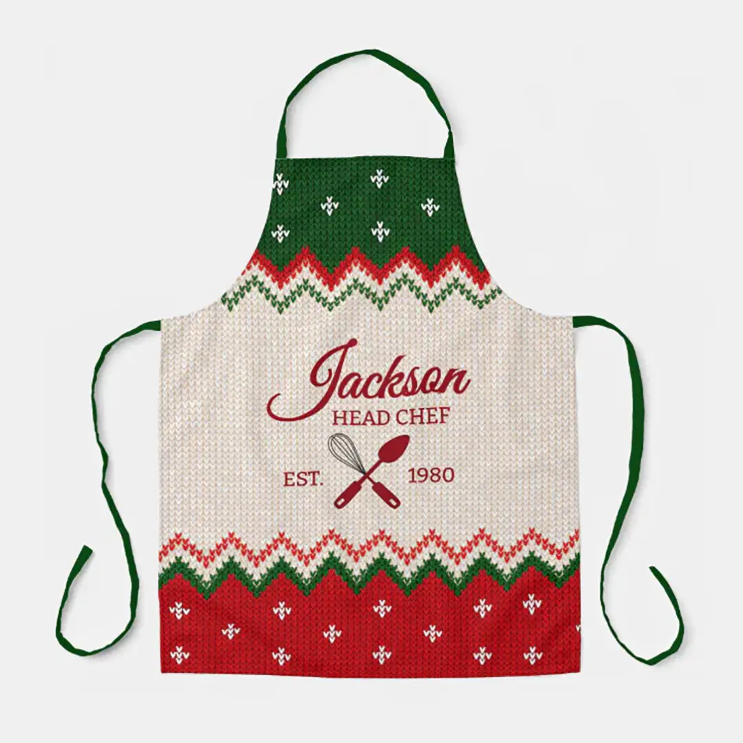 Vizons Design Sweater Pattern Personalized Christmas Apron