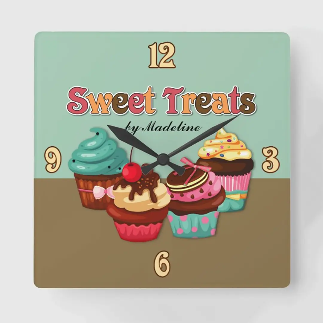 Vizons Design Personalized Sweet Treats Cupcakes Wall Clock