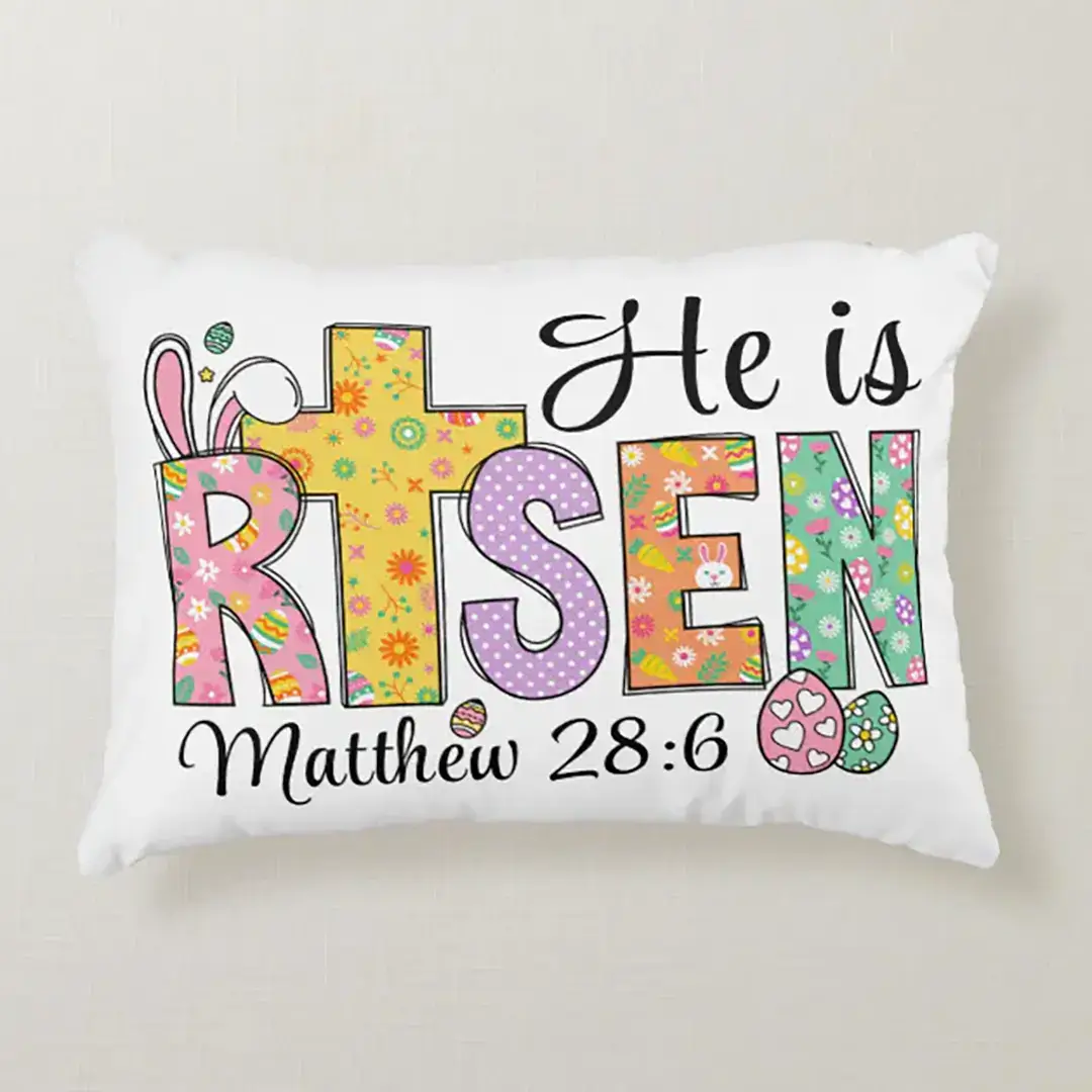 He Is Risen Accent Lumbar Throw Pillow - Vizons Design