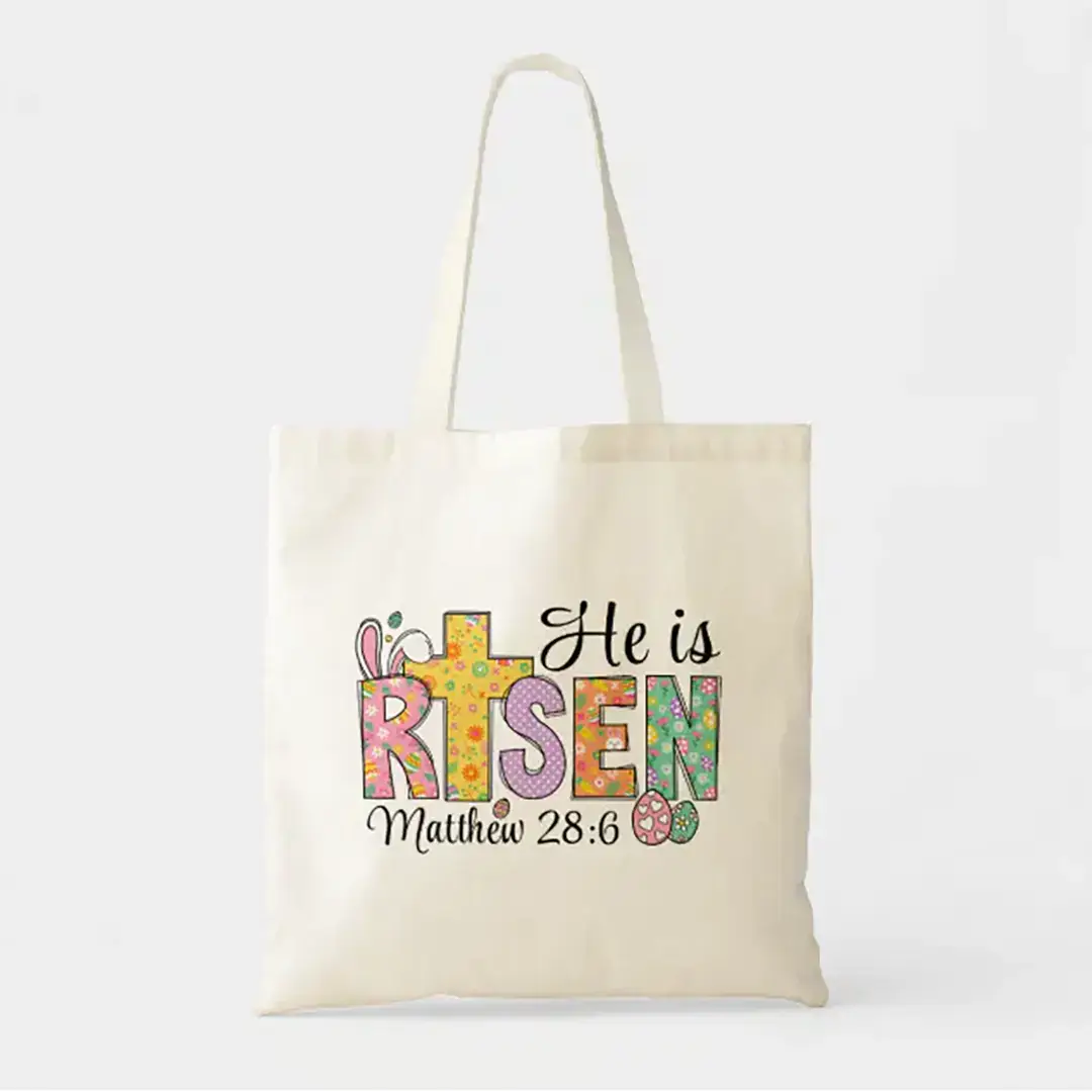 He Is Risen Easter Christian Tote Bag - Vizons Design
