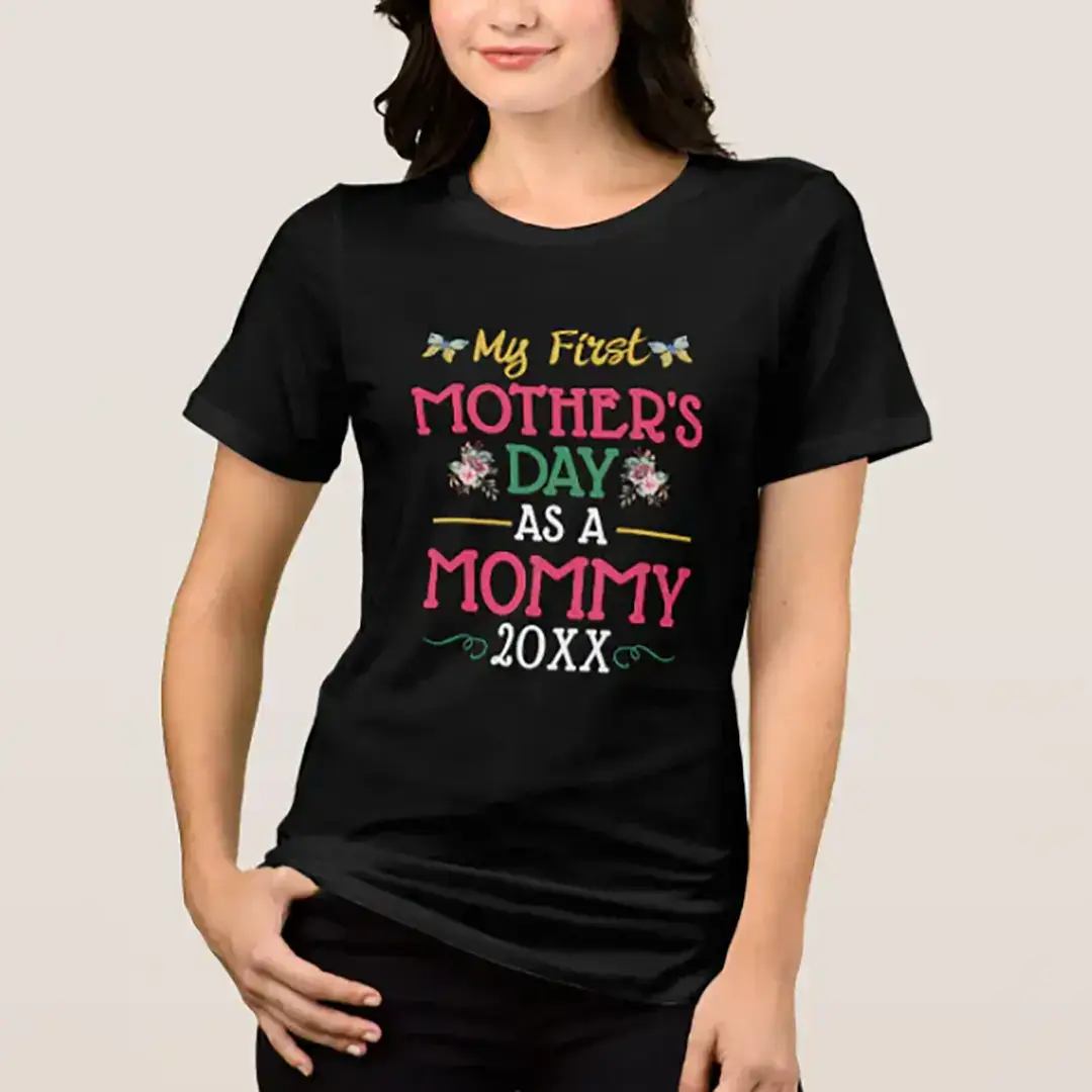 Vizons Design First Mother's Day As A Mommy Personalized T-Shirt