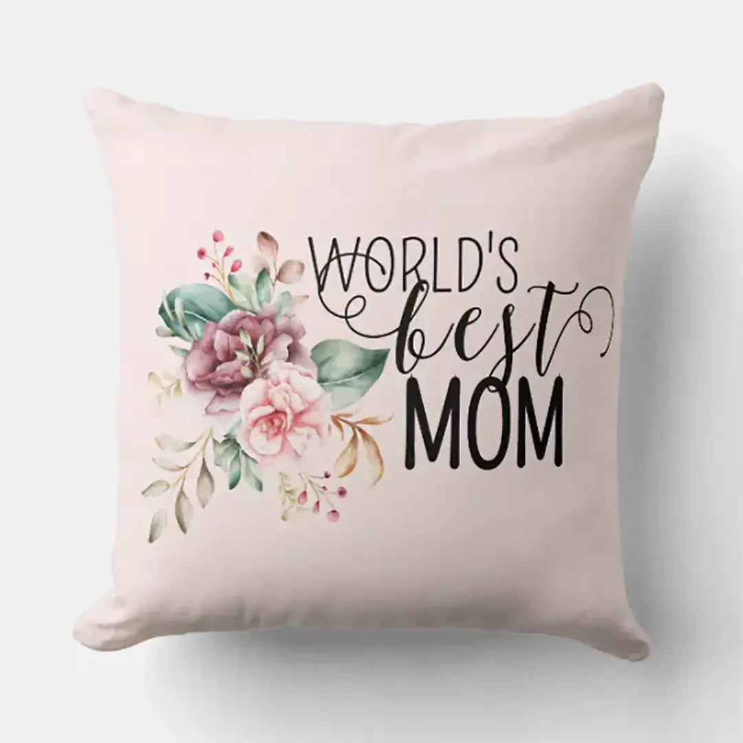 Vizons Design World's Best Mom Throw Pillow Personalized Mother's Day Gifts
