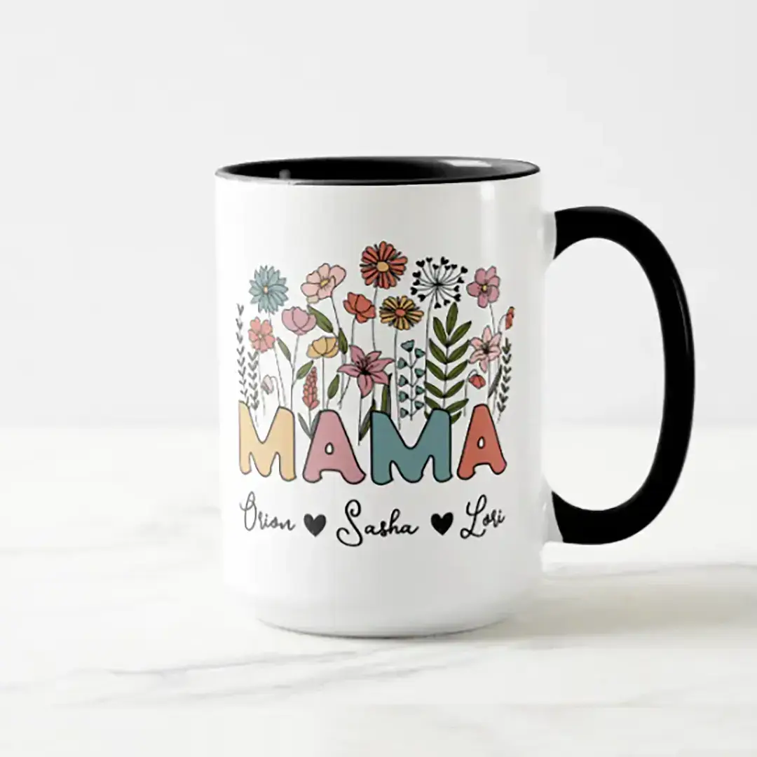 Vizons Design Custom Mama Mug Featuring Her Kids' Names
