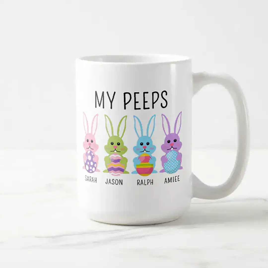Vizons Design Custom Names My Peeps Easter Mug