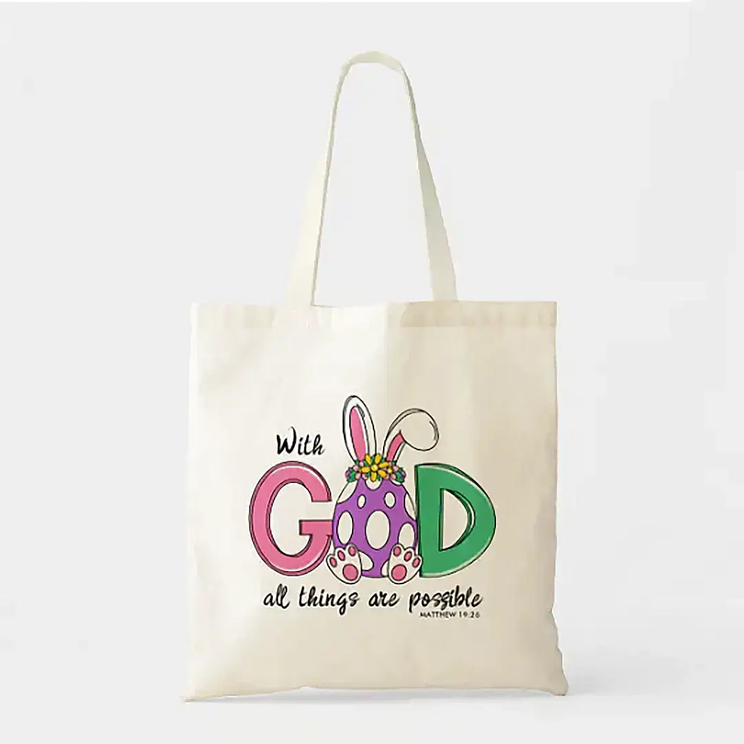 Vizons Design With God All Things Are Possible Easter Tote Bag