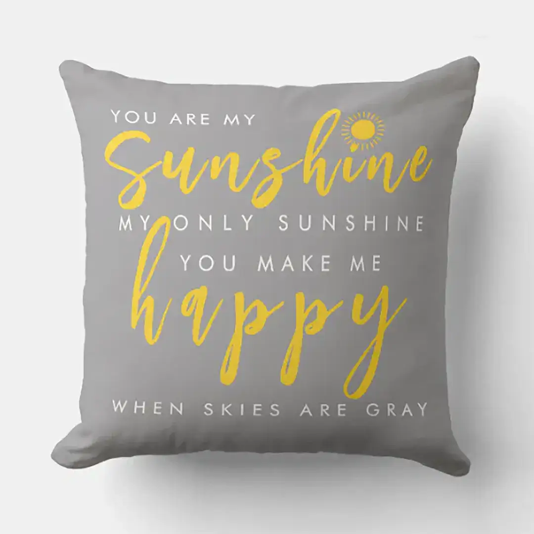 Vizons Design You Are My Sunshine Reversible Personalized Throw Pillow