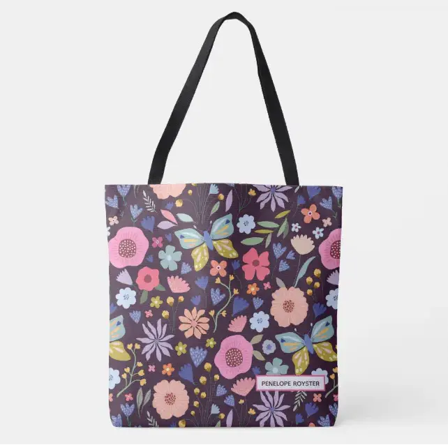 Floral Custom Tote Bag for Gifts | Vizons Design